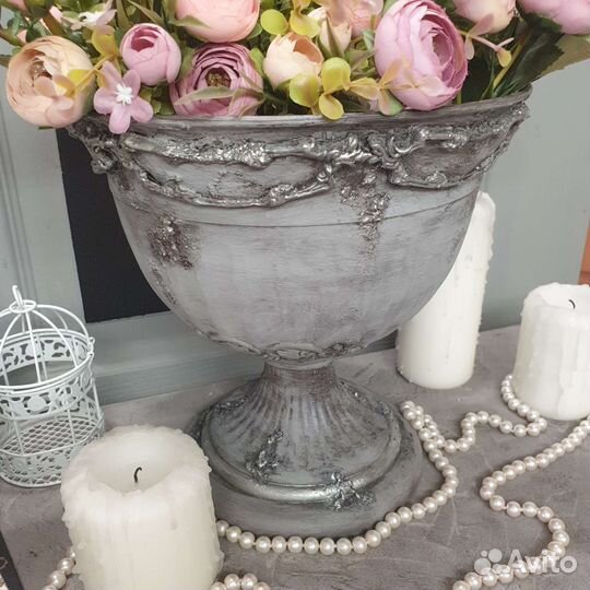 Цветочный горшок, вазон, кашпо 3л серый