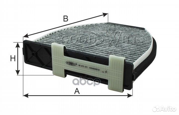 Фильтр салона угольный mercedes-benz AG675CFC G