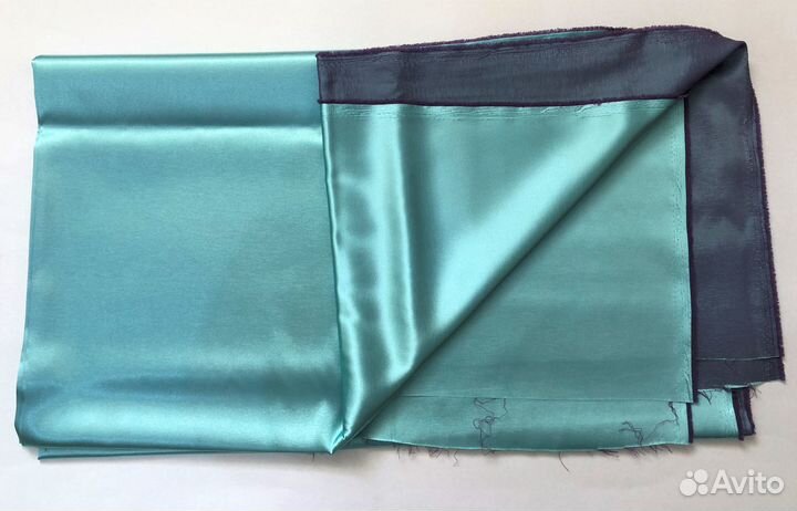 Новая ткань атлас стрейч бирюзовая