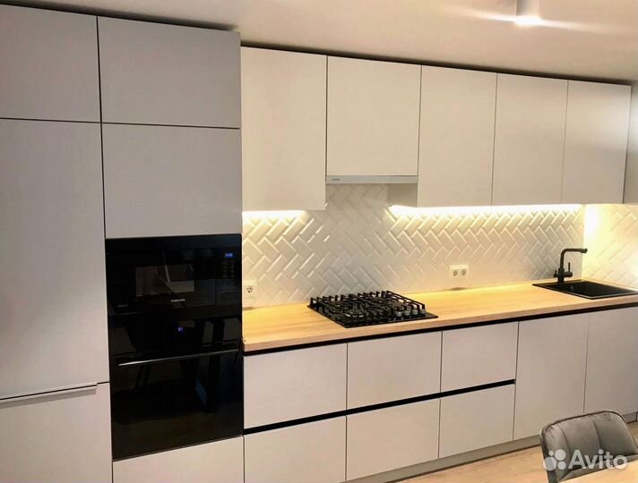 Прямая кухня с мдф фасадами