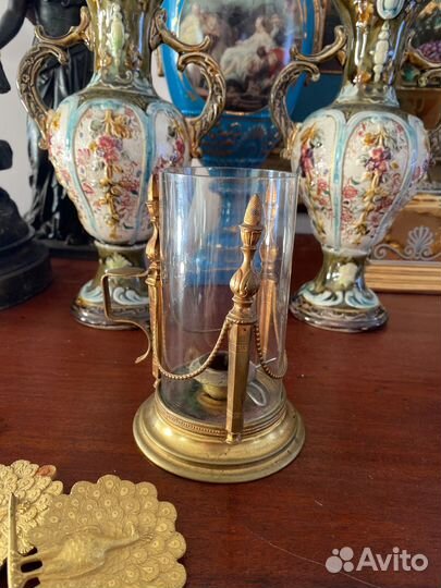 Подсвечник антикварный ручной. Латунь