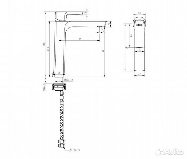 Смеситель для раковины Lemark lm7209bl Черный