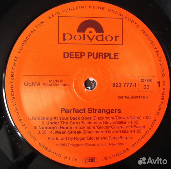 Deep purple - perfect strangers / 1984 germany shr