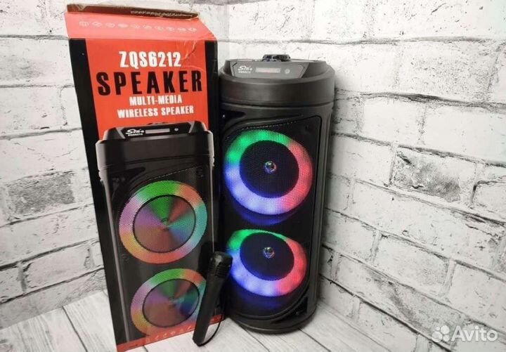 Портативная колонка с микрофоном 50см гарантия