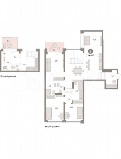 3-к. квартира, 139,9 м², 1/8 эт.