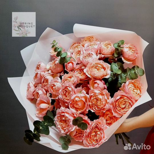 Букет цветов Пионовидная роза Гортензия Матиолла