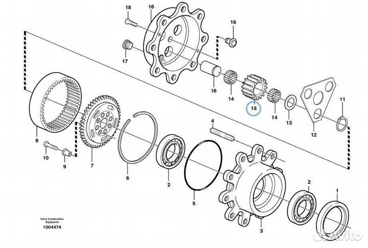 100562A1 Шестерня сателлит бортового редуктора