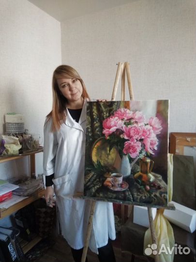 Пионы и черешня