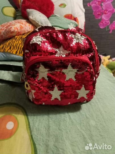 Рюкзак с пайетками и ушками