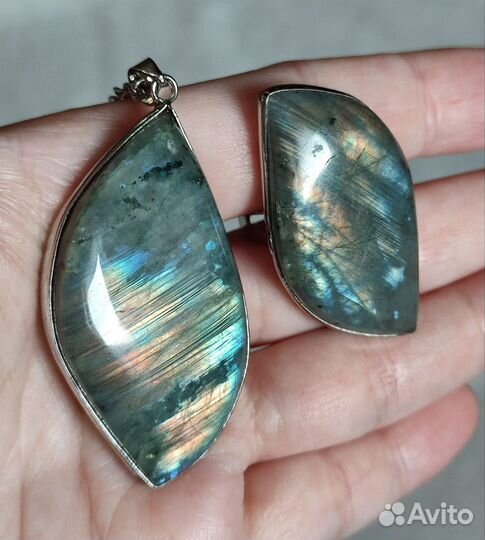 Лабрадорит кулон 16.8г и кольцо 11.0г