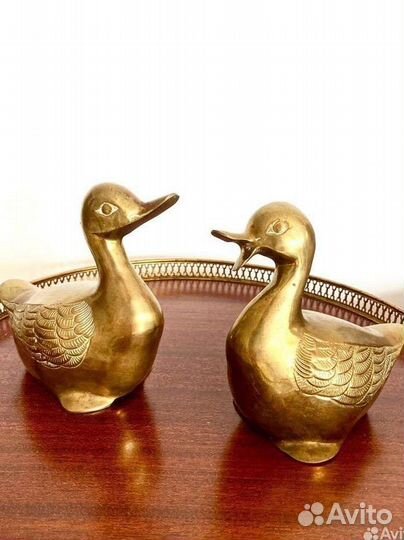 Статуэтки латунь винтаж парные утки Испания
