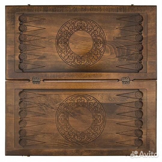 Нарды и шашки резные Герб России 62 х 64 см бук Армения 62696