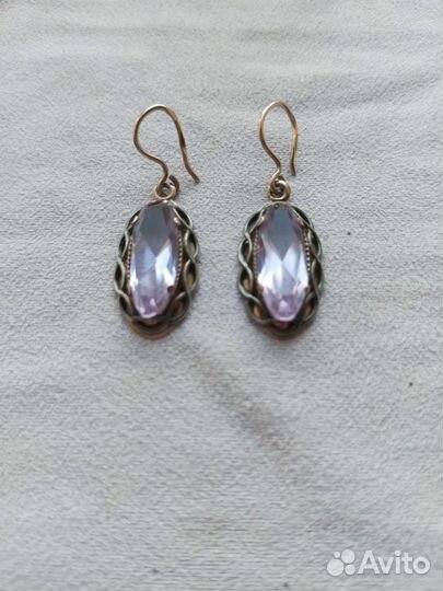 Серьги СССР серебро 875 пробы