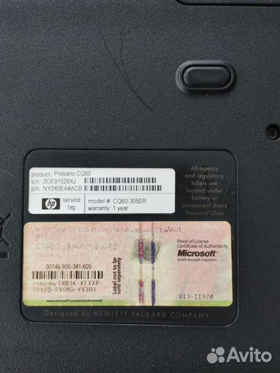 Ноутбук Hp Compaq Presario Cq60 Ny240Ea