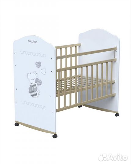 Детская кроватка с качалкой и колесиками