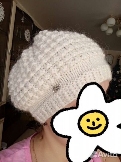 Берет шерстяной с шарфом