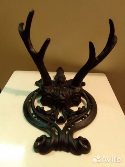 Рога оленя СССР чугун вешалка