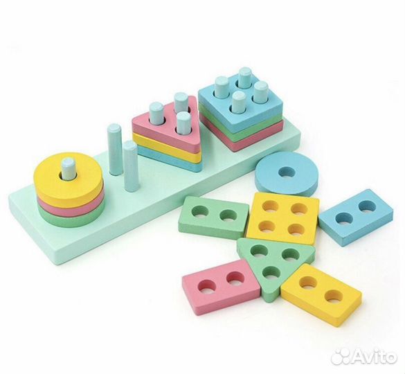 Развивающая игра Монтессори Деревянный сортер