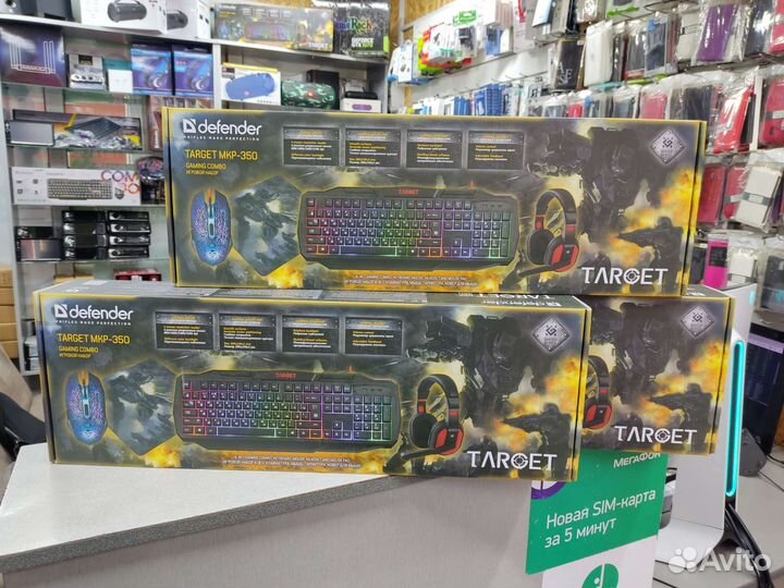 Комплект клавиатура+мышь+коврик+наушники новые