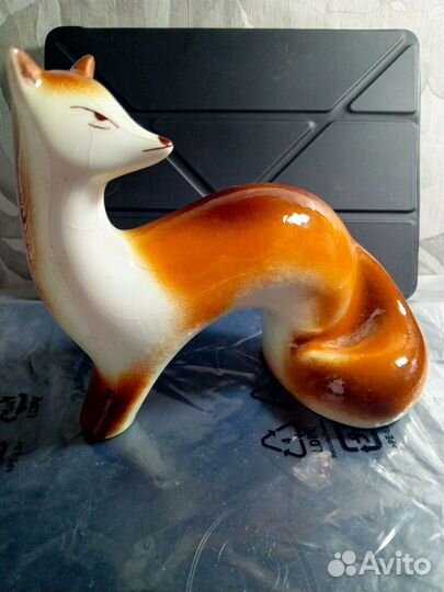 Лиса фарфоровая статуэтка СССР