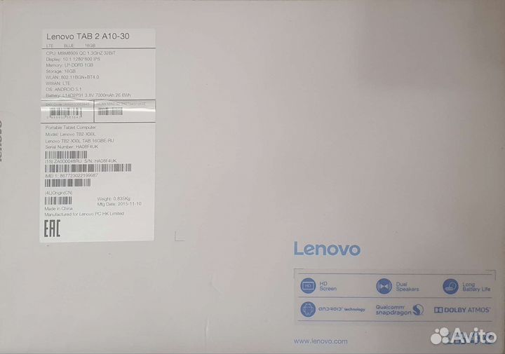 Lenovo TAB 2 A 10-30