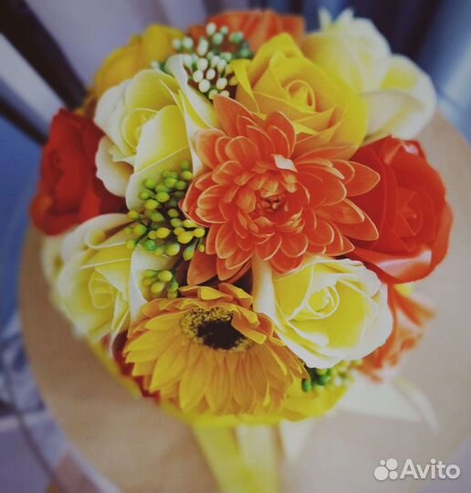 Букет цветы гипсофила из роз мыльных