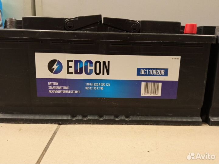Аккумулятор edcon 110 а/ч гарантия 2 года