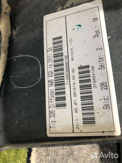 Volkswagen tiguan юбка заднего бампера