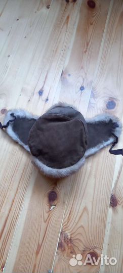 Шапка ушанка кожаная женская