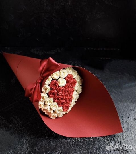 Букет сердце 37 роз любимой жене девушке