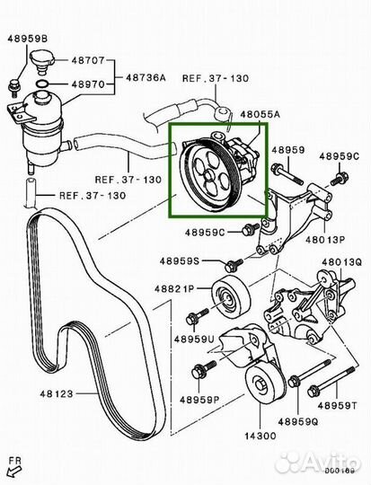 Насос гидроусилителя руля Mitsubishi Pajero Sport