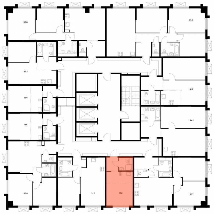 Квартира-студия, 19,8 м², 14/25 эт.