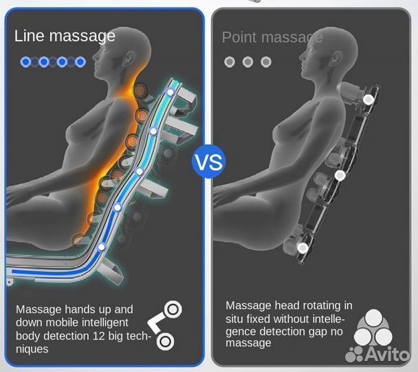 Массажное кресло BD105 голубое