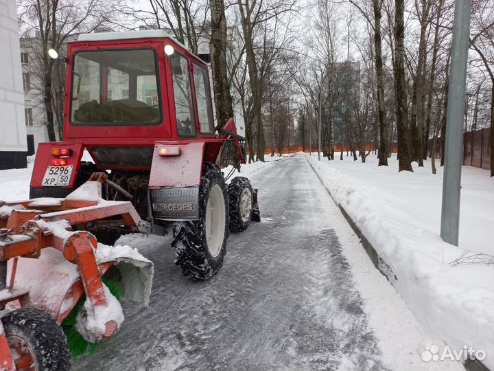 Уборка снега трактором, вспашка земли, фрезеровка