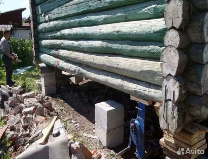 Замена венцов, лаг, подъем дома Ремонт пола