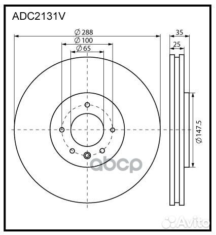 Диск тормозной перед ADC2131V allied nippon