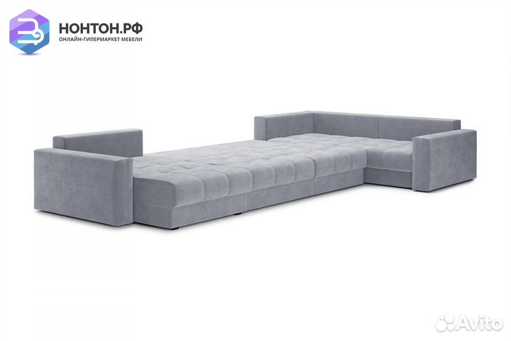 Диван п-образный тик-так Монарх серый