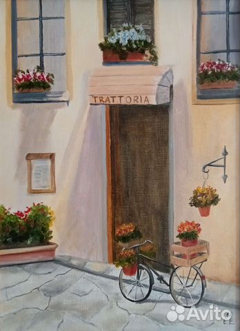 Картина с велосипедом 30х40 см в раме