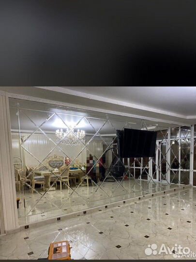 Зеркало панно фацет ромбики