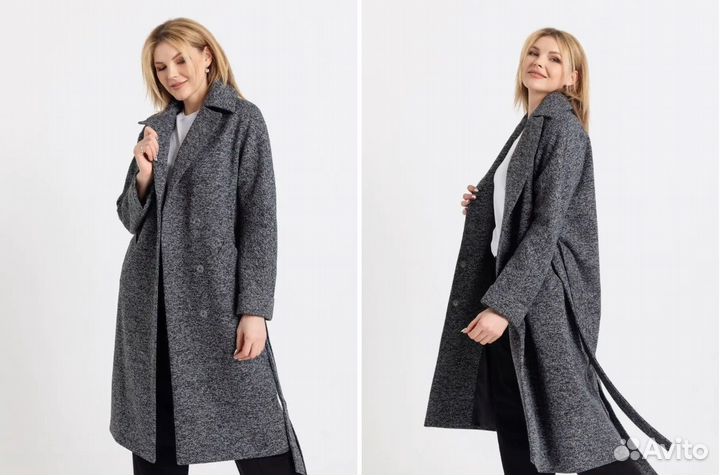 Пальто драповое весеннее длинное демисезонное серо