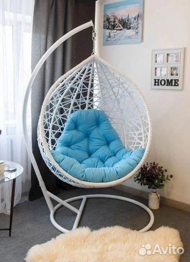 Подвесное кресло кокон капля ротанг