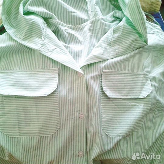 Рубашка в полоску с капюшоном хлопок Новая 50-54р