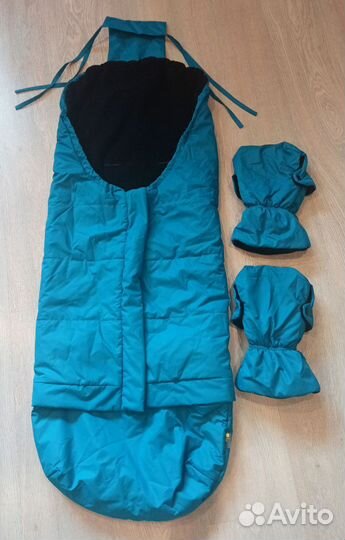 Растущий конверт зимний Leokid и муфты-варежки