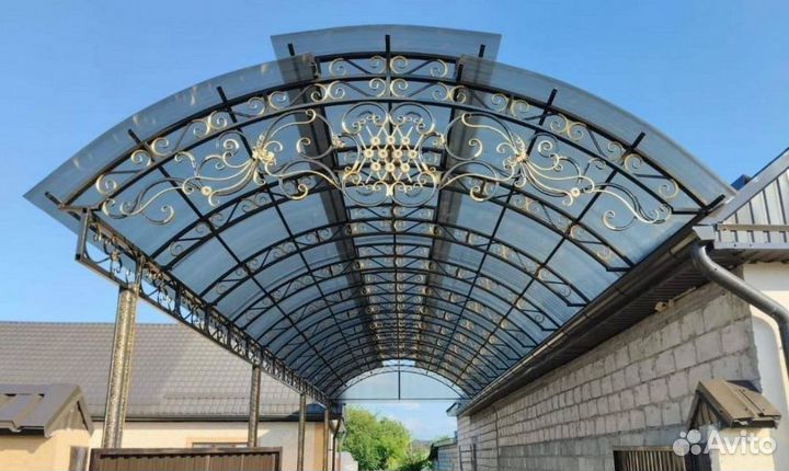 Кованные навесы из поликарбоната