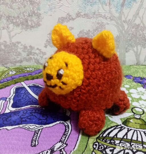 Вязаная игрушка котик перевёртыш