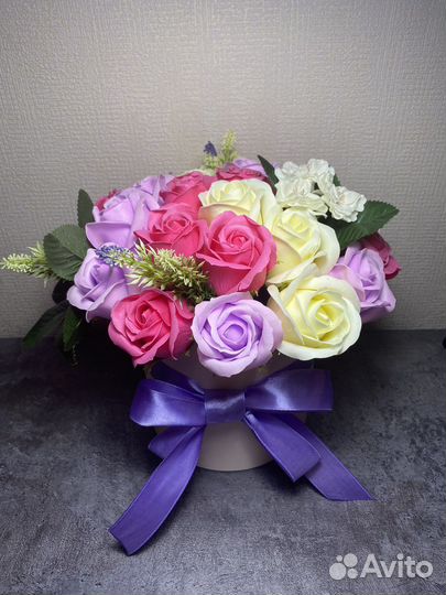 Букет из мыльных роз