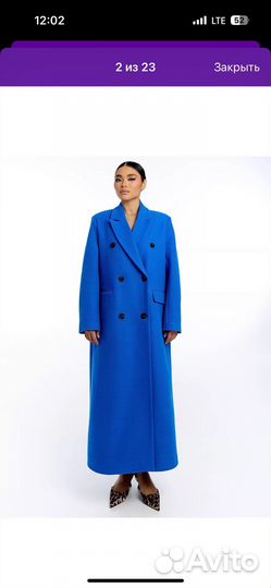 Пальто TheCove синее 42 женское oversize