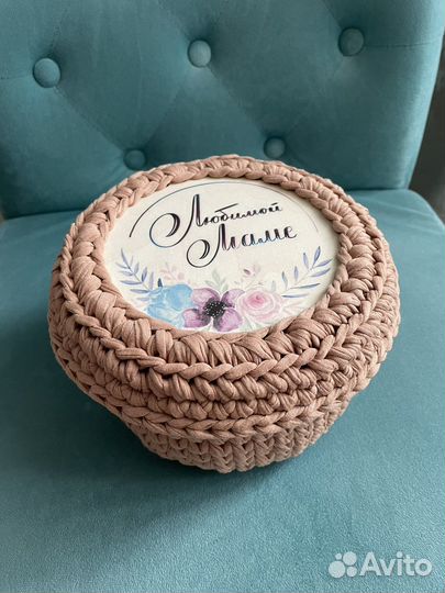 Корзина из трикотажной пряжи