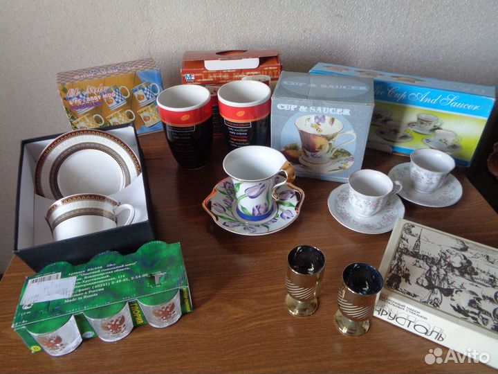 Новые наборы кружечек,Чайных пар,рюмок и стопок