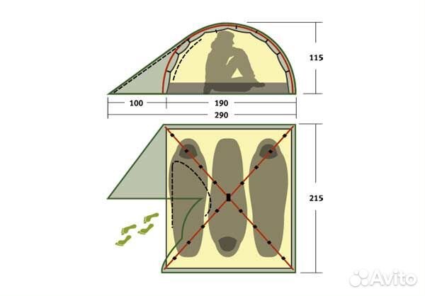Палатка Scout 3 Fib Alexika (Алексика)